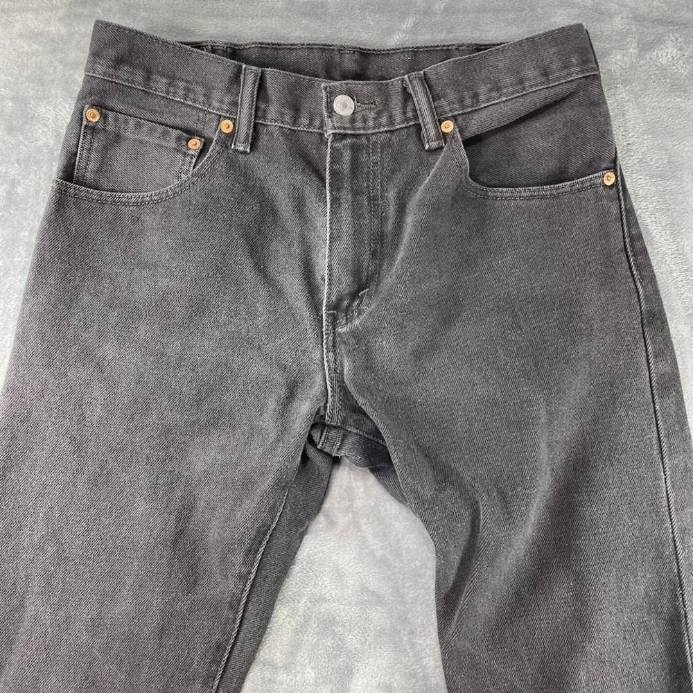 Levis 517 Bootcut Jeans Black 31x34 Fits 31x30 Raw Hem Cut Off Frayed Distressed